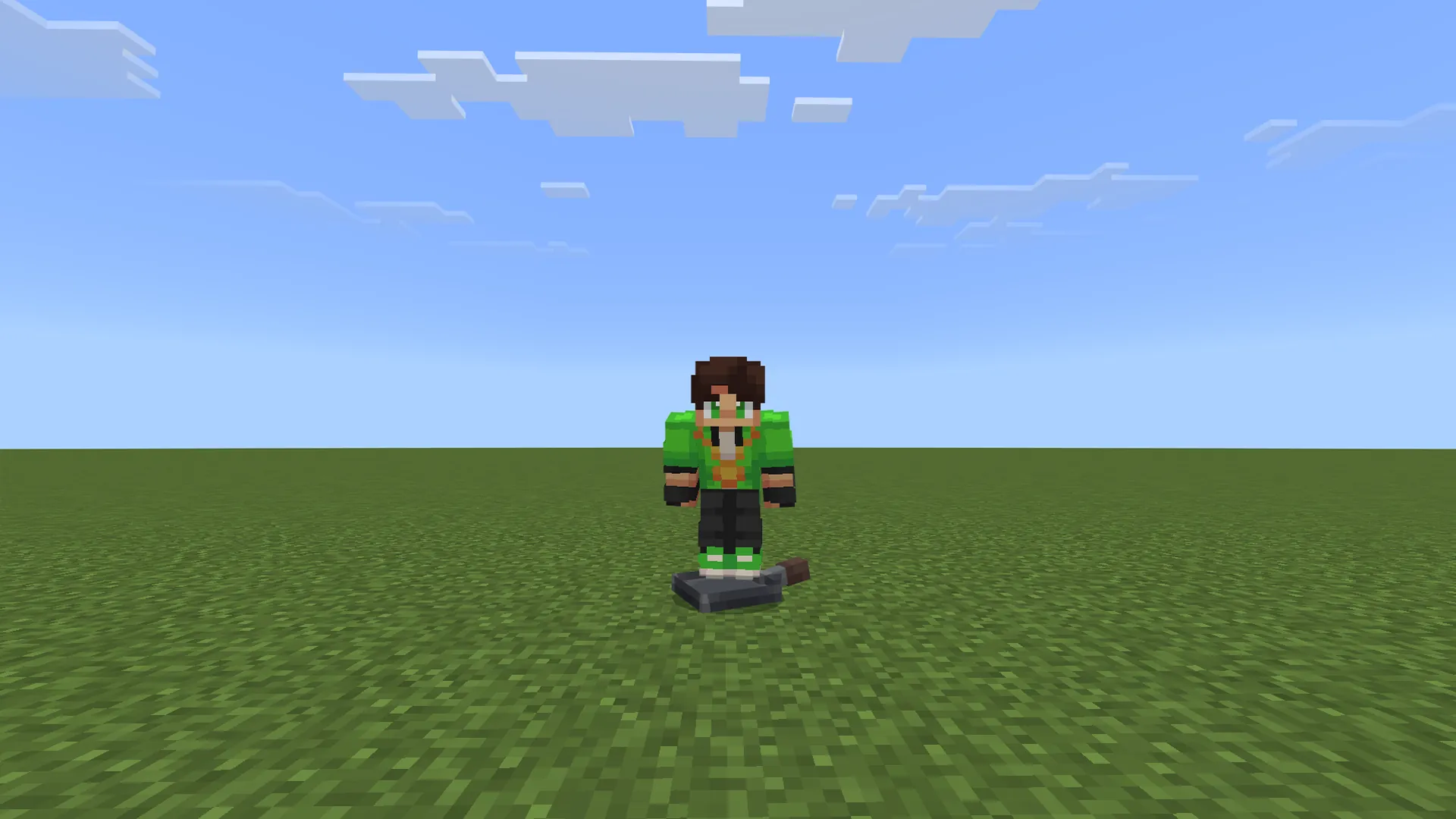 Player standing on top of a skillet